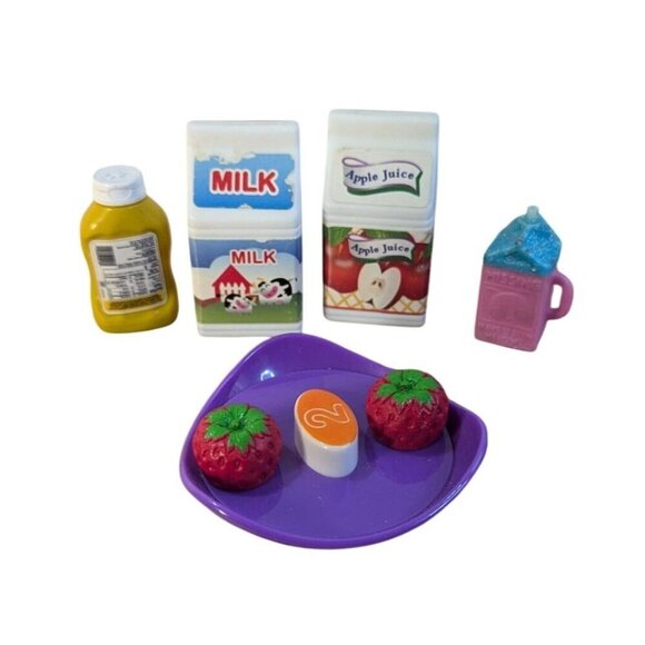 Miniature Food Set With Milk Apple Juice & Snacks - Picture 1 of 6